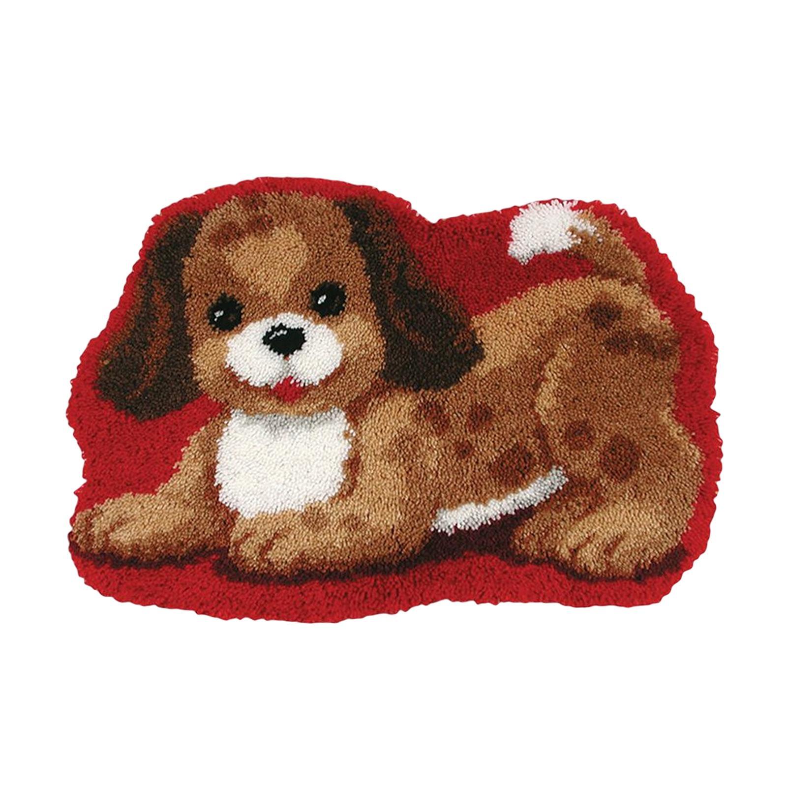Carpet Latch Hooking Kits Cute Dog Animal Pattern for Adults