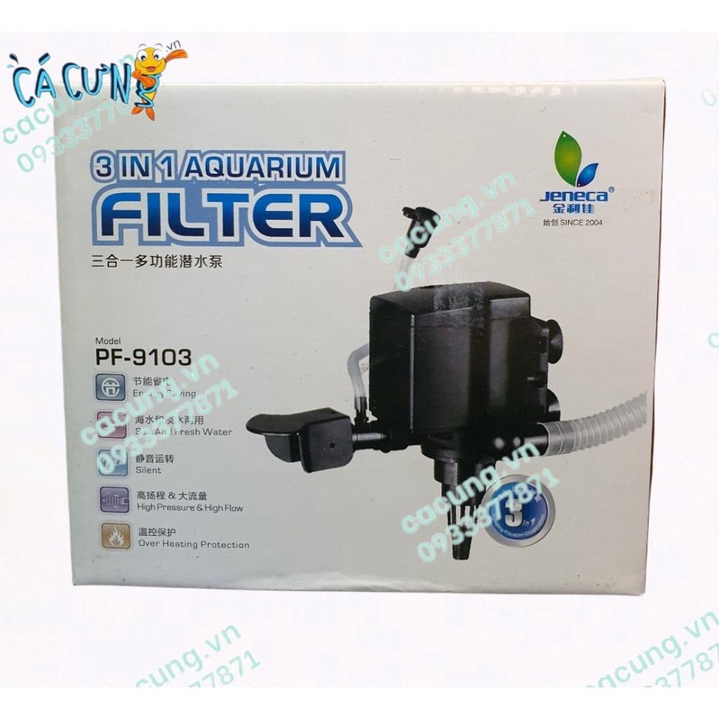 Máy bơm lọc bể cá Jeneca PF 9103 đa chức năng: bơm lọc, thổi oxy, tạo luồng nước hồ cá