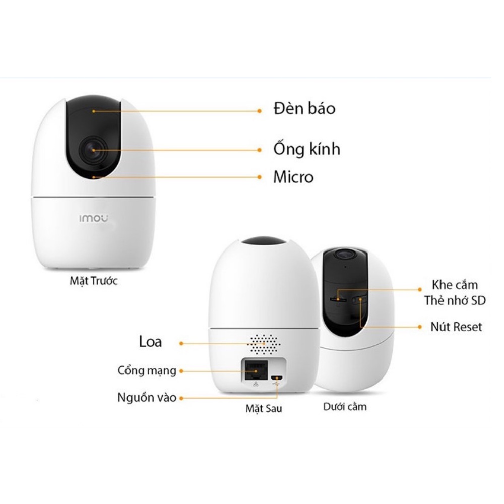 Camera IMOU wifi A22EP 1080P 2M xoay 360 độ đàm thoại 2 chiều - Hàng chính hãng