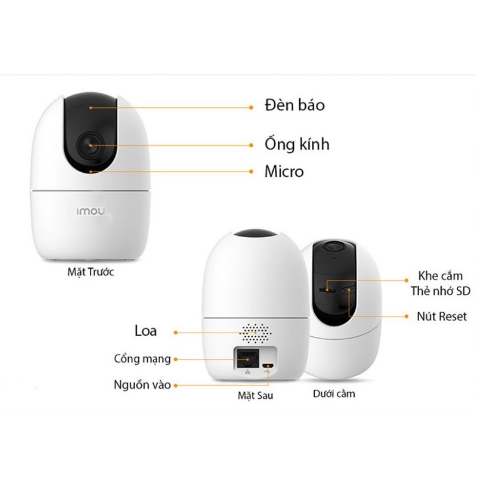Camera IMOU Wifi A22EP 1080P xoay 360 độ đàm thoại 2 chiều trong nhà - Hàng chính hãng