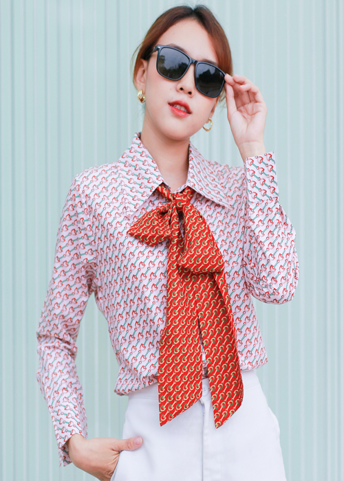 ÁO KIỂU THẮT NƠ THỜI THƯƠNG A5555