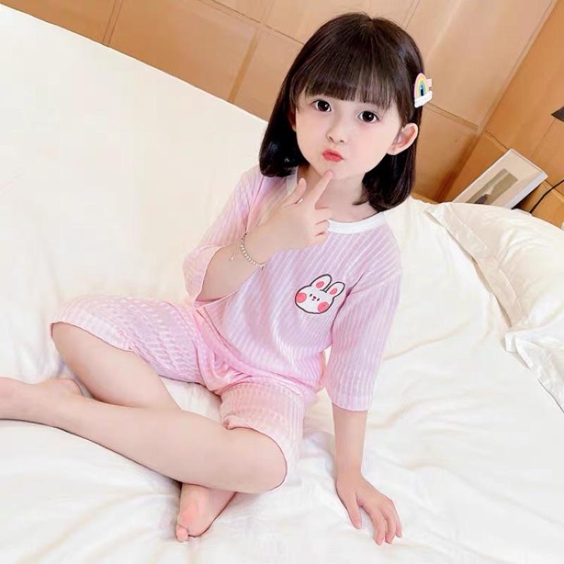 Bộ dài tay bé gái chất tăm lạnh mềm mịn bộ ngủ cho bé gái Củ khoai tây shop siêu dễ thương