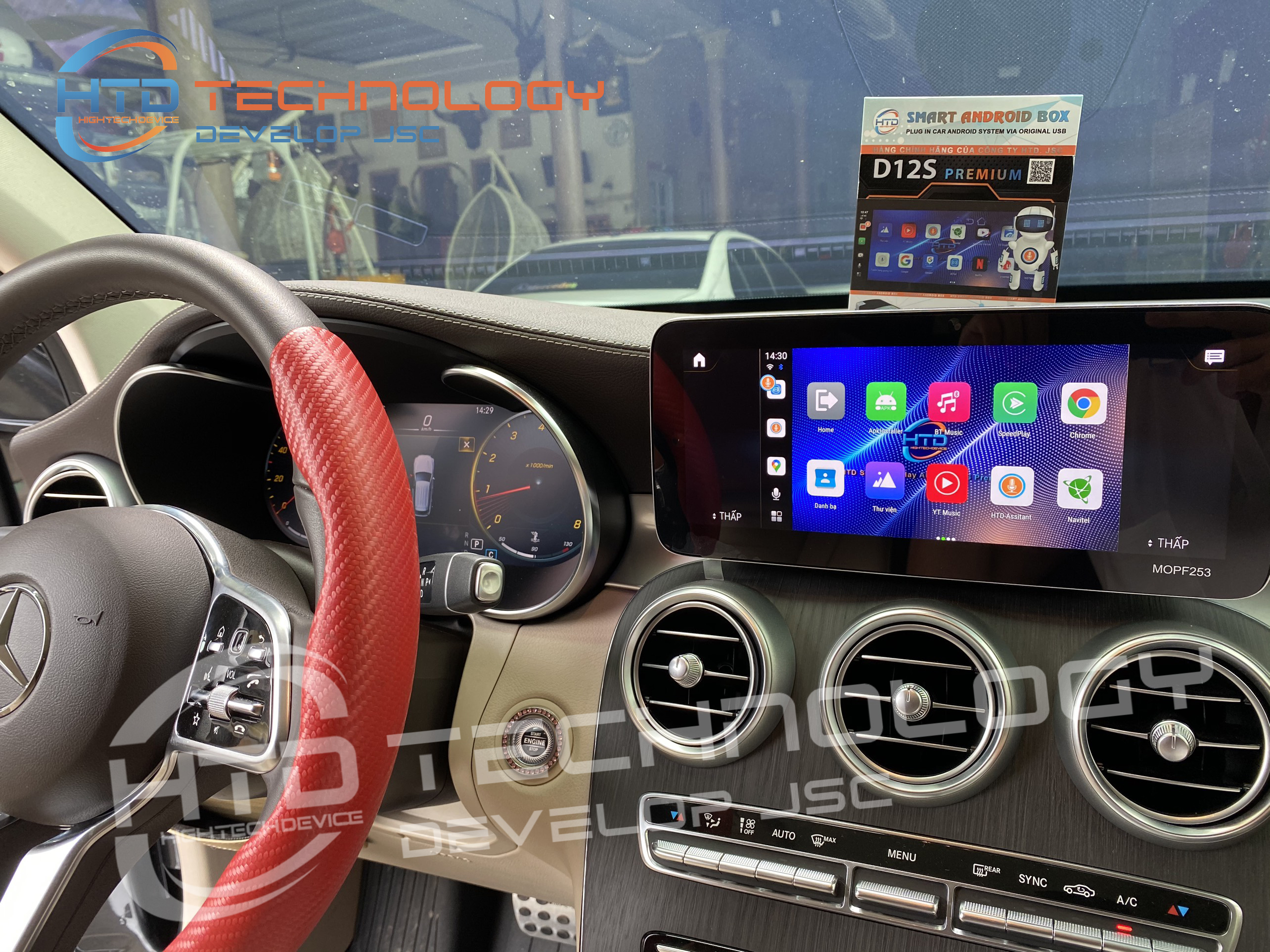 HTD Smart Carplay AI Box D12S Premium – CPU Snapdragon 8 Core Chính hãng
