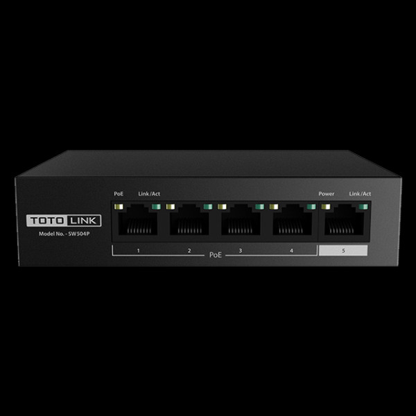 Bộ chuyển đổi 5-Port 10/100Mbps PoE Powered - SW504P-Hàng Chính Hãng