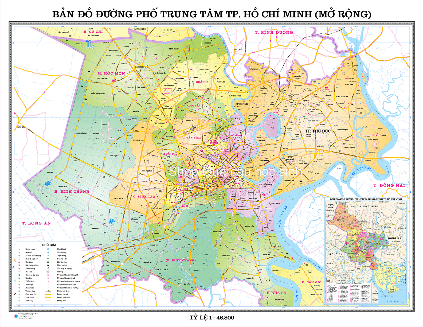 Trung tâm Hồ Chí Minh khổ A0 (84x109cm)