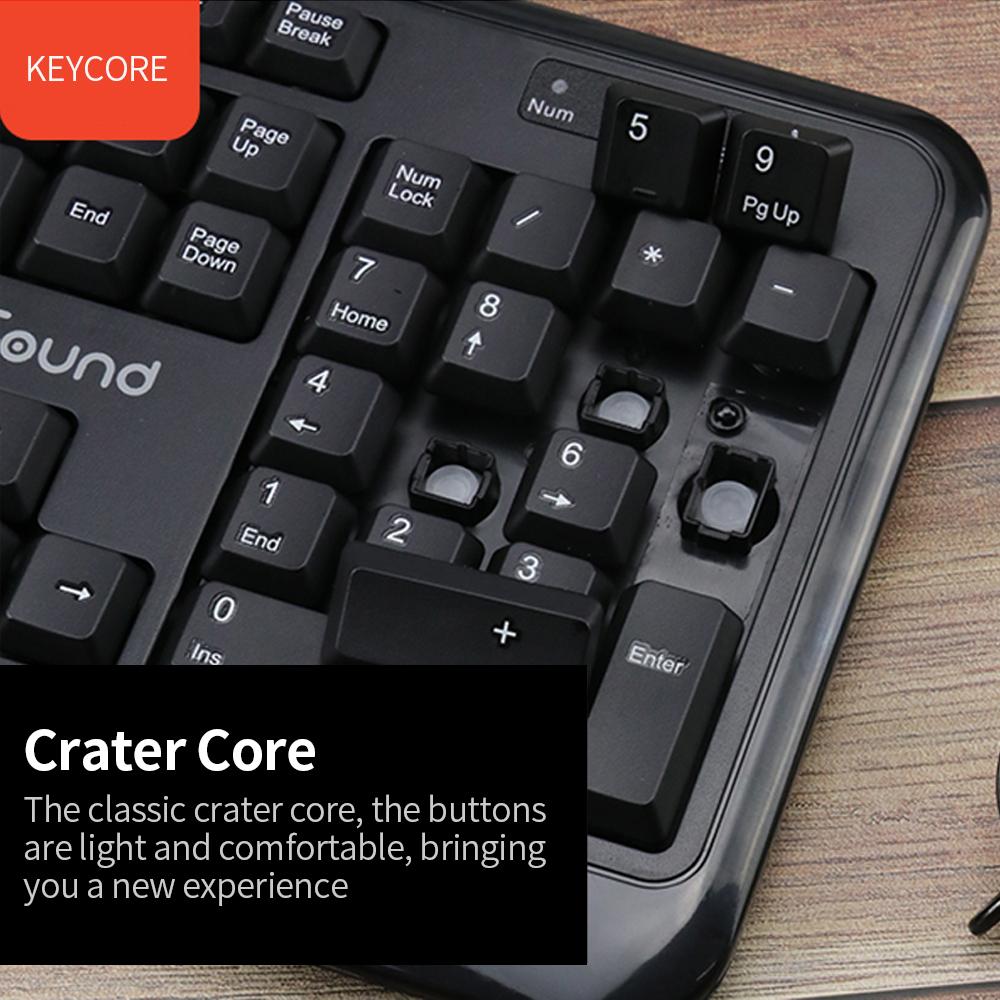 Chuột và Bàn phím Có dây Combo 104 uFound U-760 Phím Decibel Thấp Bàn phím chống Spatter + Tắt tiếng Chuột Có dây USB