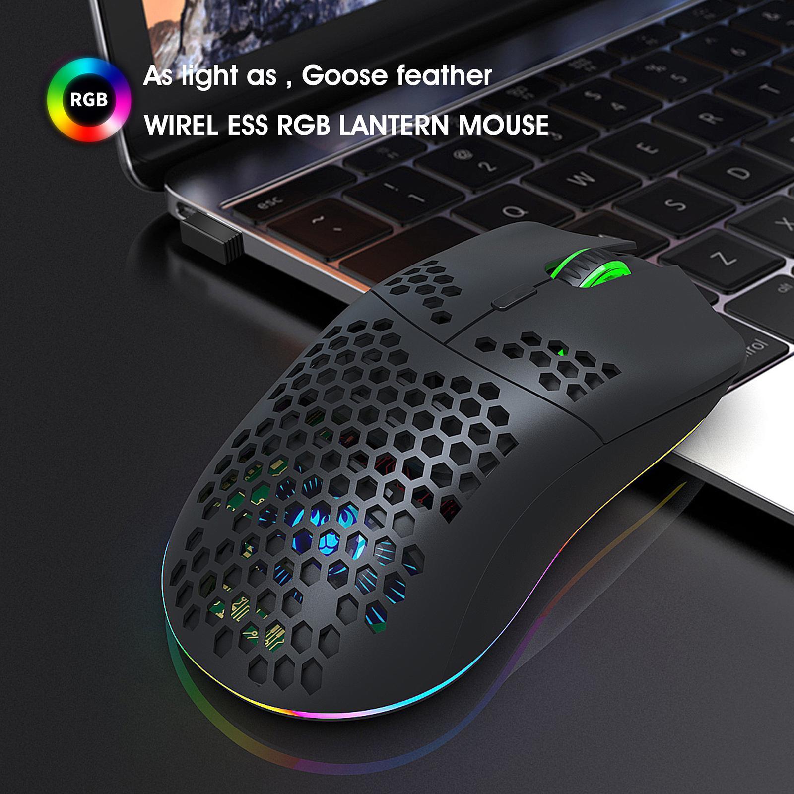 Gaming Mouse Rechargeable 7 RGB Backlit Colors 3200DPI for Office PC Desktop