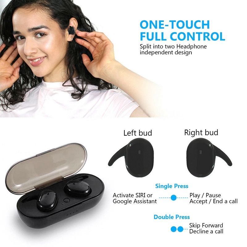 Tai nghe không dây Vitog Y30 TWS kết nối Bluetooth 5.0, chạm điều khiển, âm thanh Hifi sống động, kiểu dáng thể thao tương thích với hệ điều hành Android và iOS