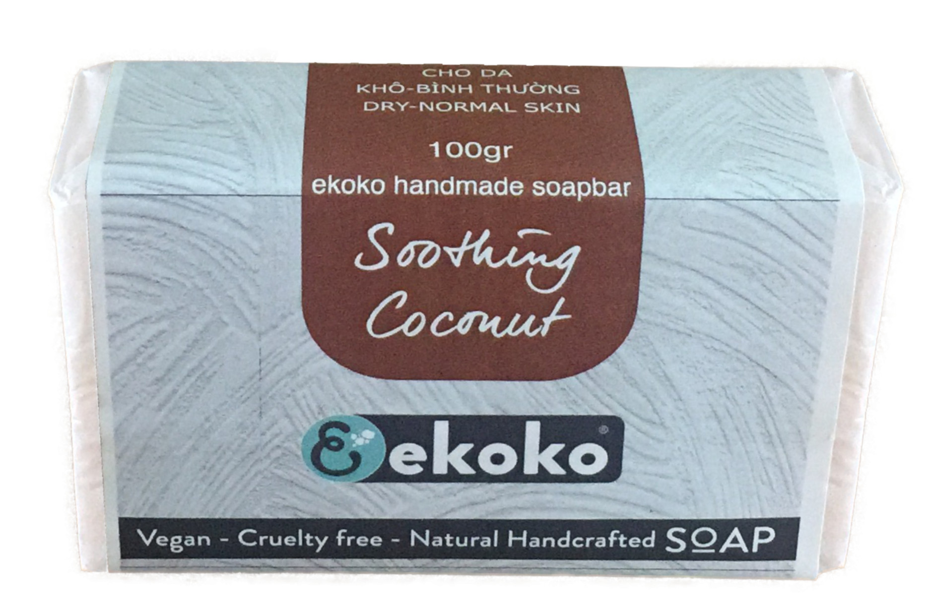 Xà phòng handmade Dừa thơm dịu nhẹ. dưỡng ẩm da, lâu hao -  Ekoko Soothing Coconut Soap 100g