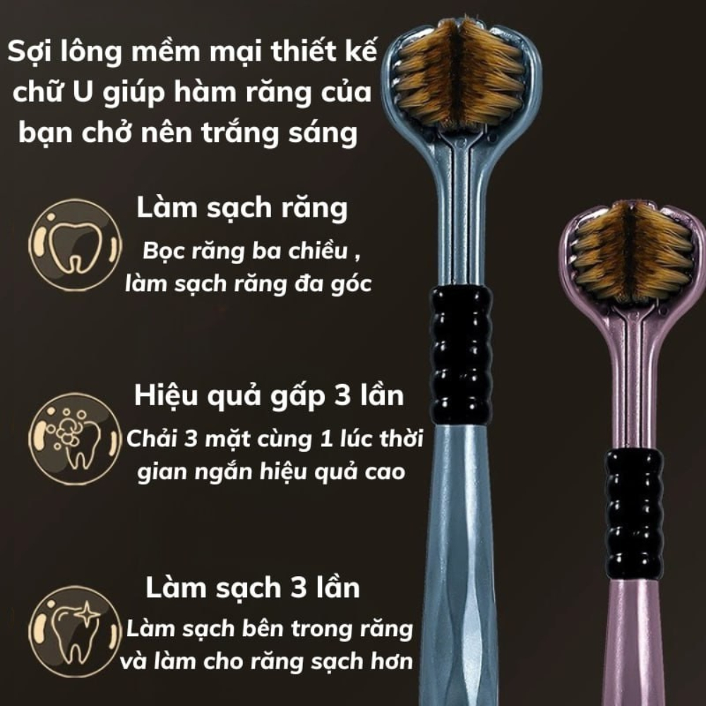 Bàn Chải Đánh Răng 3 Chiều, Bàn Chải Đánh Răng Thế Hệ Mới Làm Sạch Đồng Thời 3 Mặt Của Răng