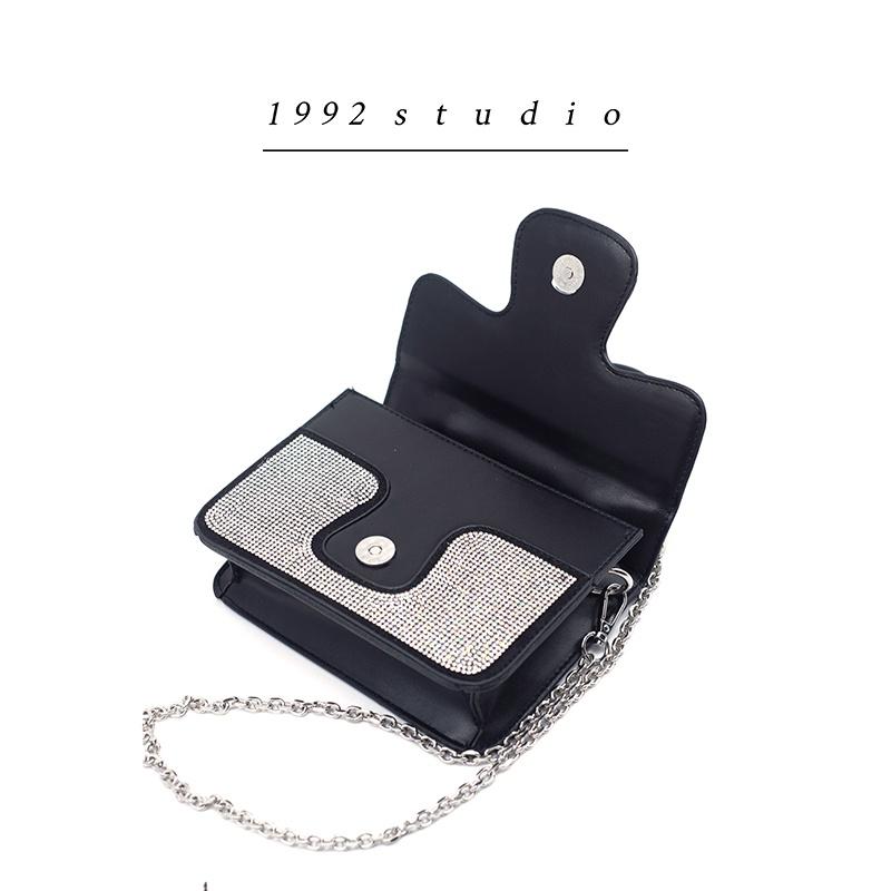 Túi xách nữ/ 1992 s t u d i o / RACHID BAG / màu đen phối hạt lấp lánh
