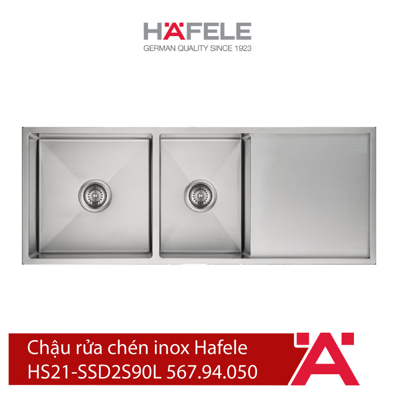 Chậu rửa chén inox Hafele HS21-SSD2S90L