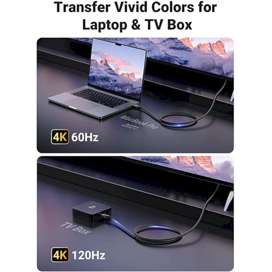 Ugreen UG60633HD140TK 10m 2.1 HDMI 8K 60hz 48Gpbs Male to Male Braided Cable 4k 120hz - HÀNG CHÍNH HÃNG