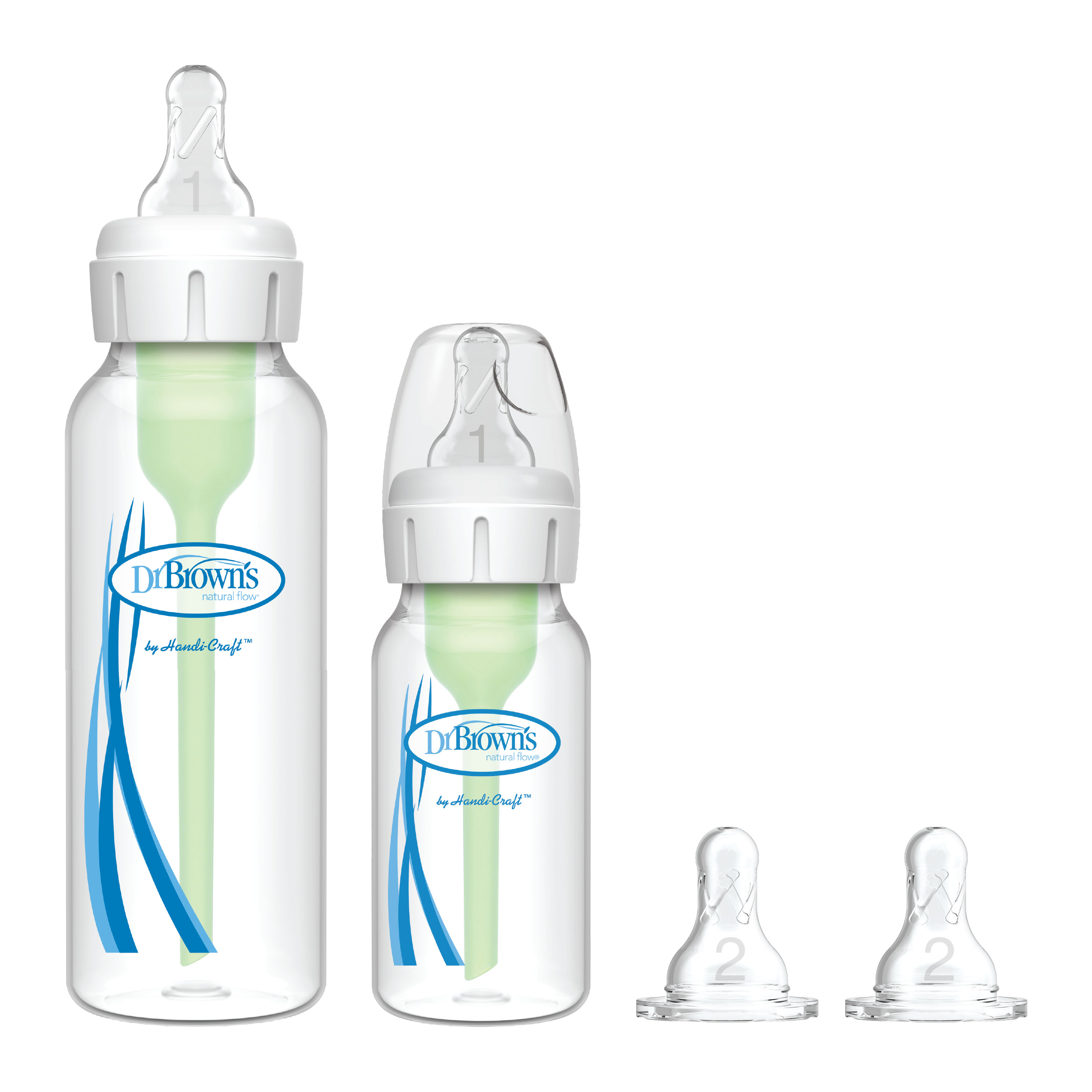 Combo 2 Bình sữa Dr.Brown's Option Plus cổ thường 120ml và 250ml kèm 02 núm ty Level 2