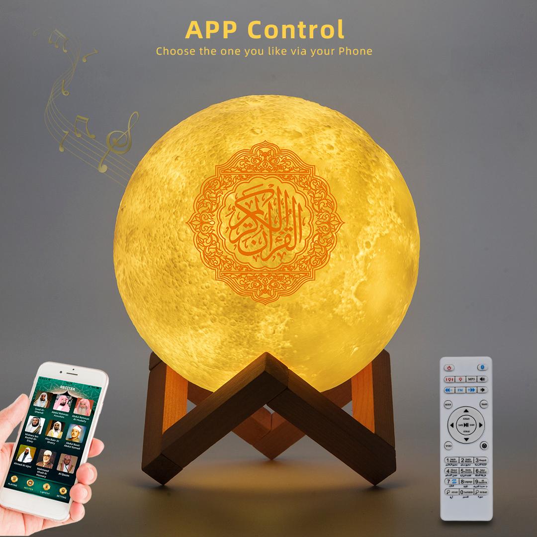 Loa Bluetooth không dây Đêm Đêm Light Qur'an Loa 3D với điều khiển ứng dụng Qur'an Loa Qur'an Touch Lamp Màu
