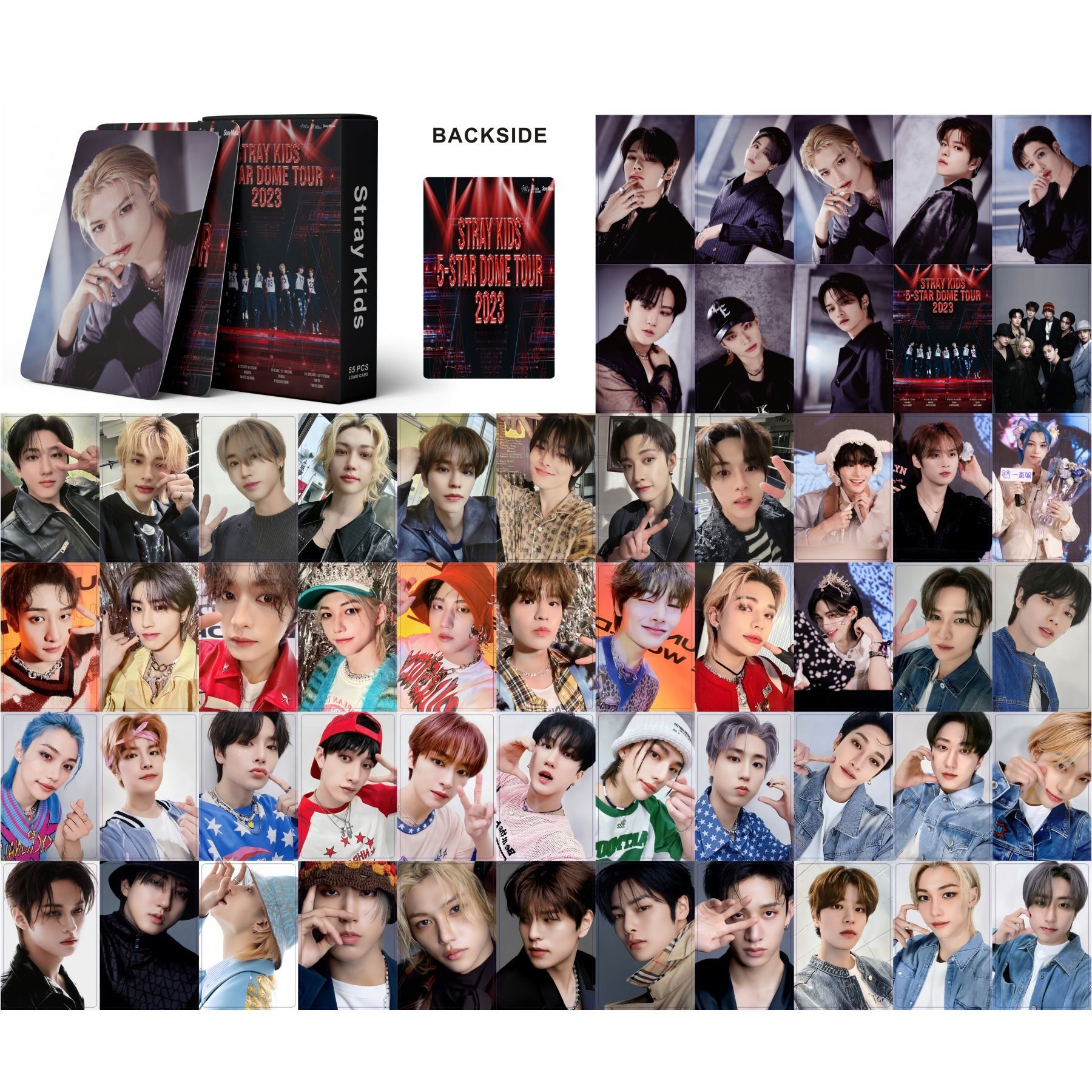 Set 55 lomo card StrayKids 5-STAR Dome Tour 2023