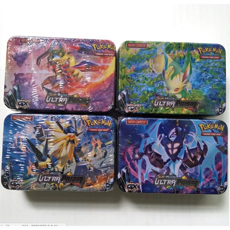 Thẻ bài pokemon hộp sắt 40 lá kèm thẻ VIP 7x5cm