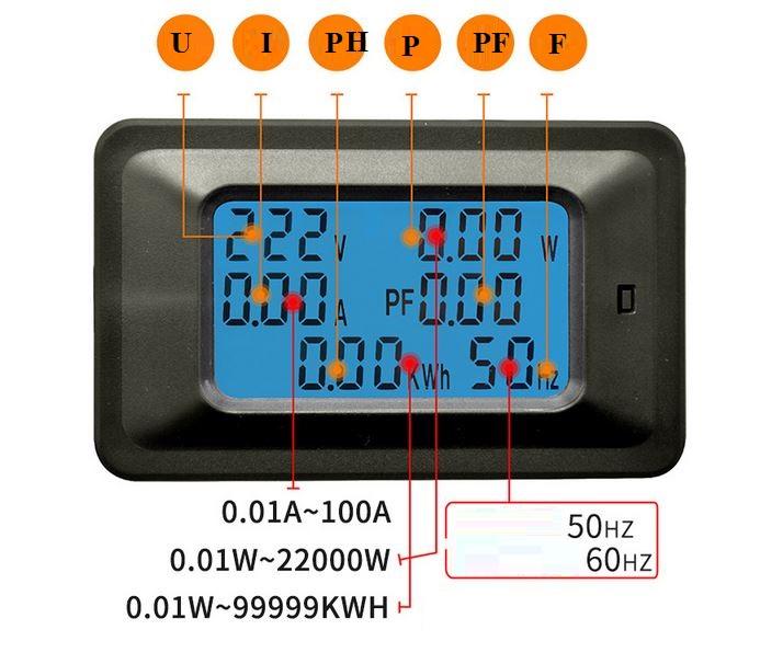 Thiết bị đo công suất 100A công tơ đồng hồ điện tử