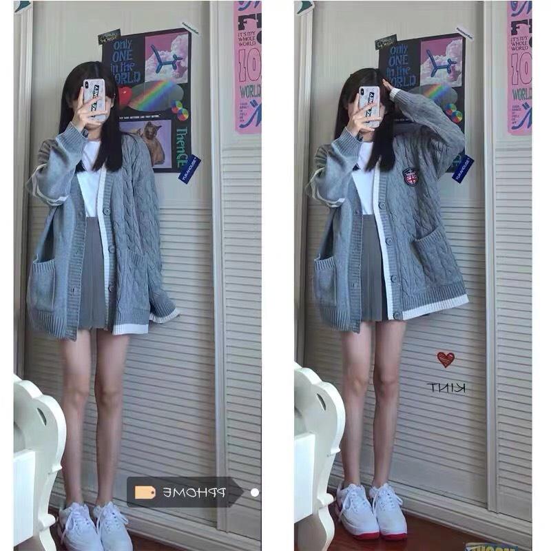 Áo Khoác Nữ, Áo Khoác Cadigan Chất Len Dày Dặn Hàng QC