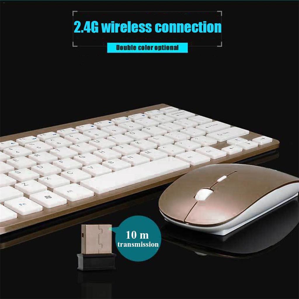 Ultra-Slim Wireless Keyboard And Mouse Combo 78 Keys With USB Receiver