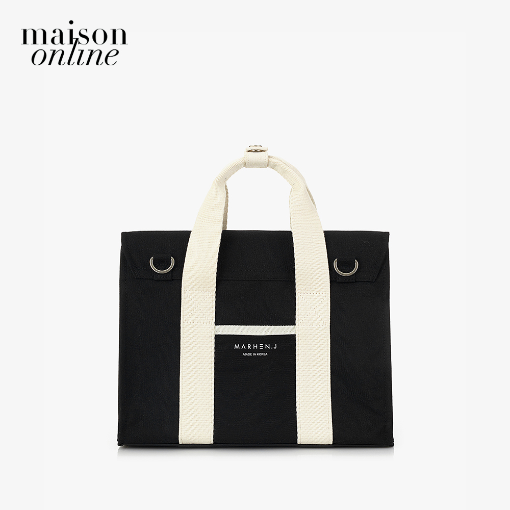 Marhen.J - Túi đeo vai chữ nhật nắp gập vải bố Roy Mini MJ19AROYMN-BK