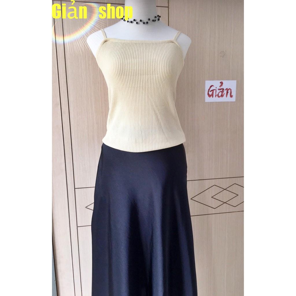 ÁO 2 DÂY DỆT KIM CỔ NGANG CO GIÃN TỐT