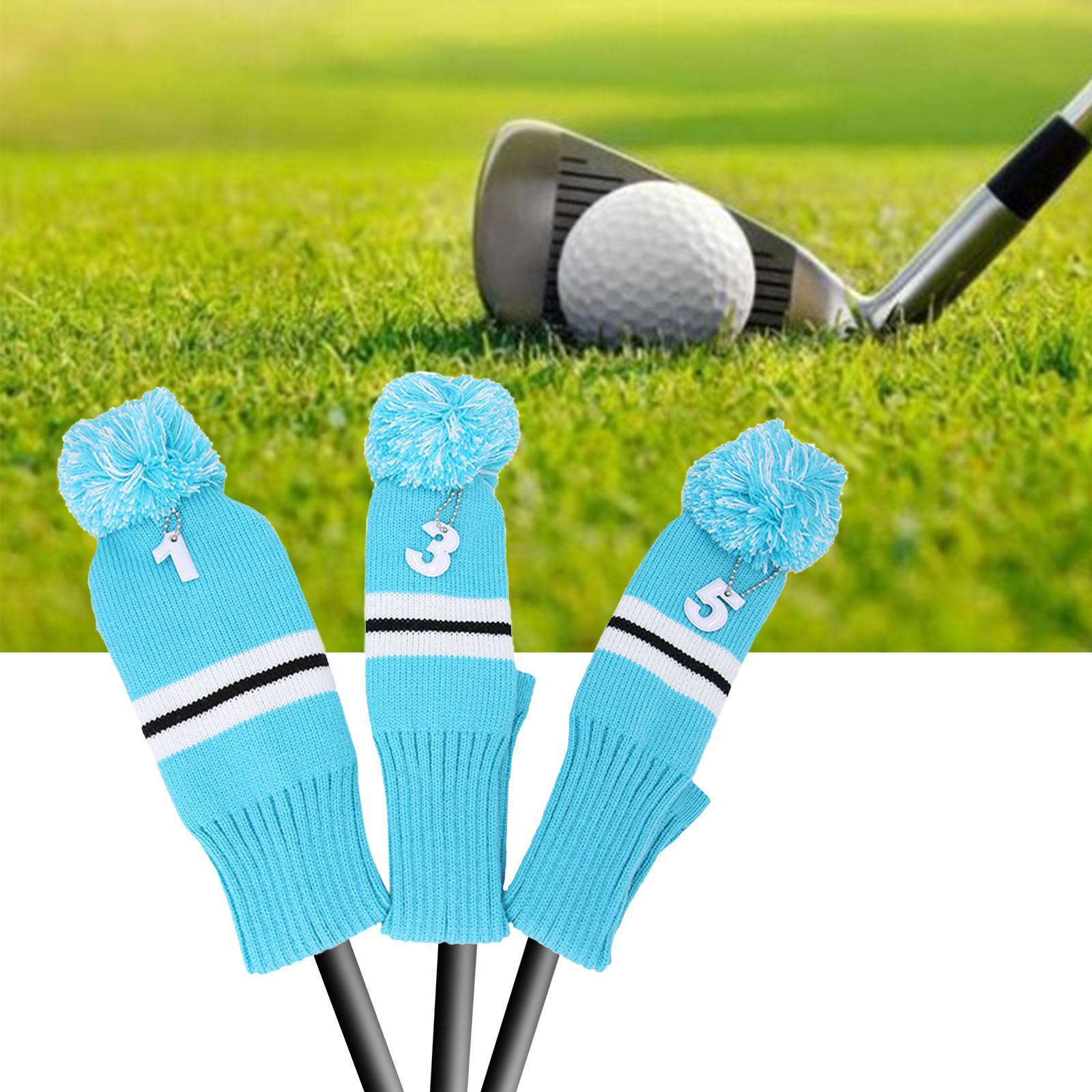 Golf Knit Headcover Fairway Woods Driver Hybrid UT Club Long Neck Head Cover