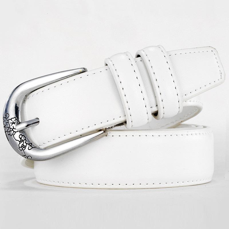 Pin-và-khóa in hình nữ trang trí Dây Da Thắt lưng nữ da thật Giày rộng dây trên cả hai bên