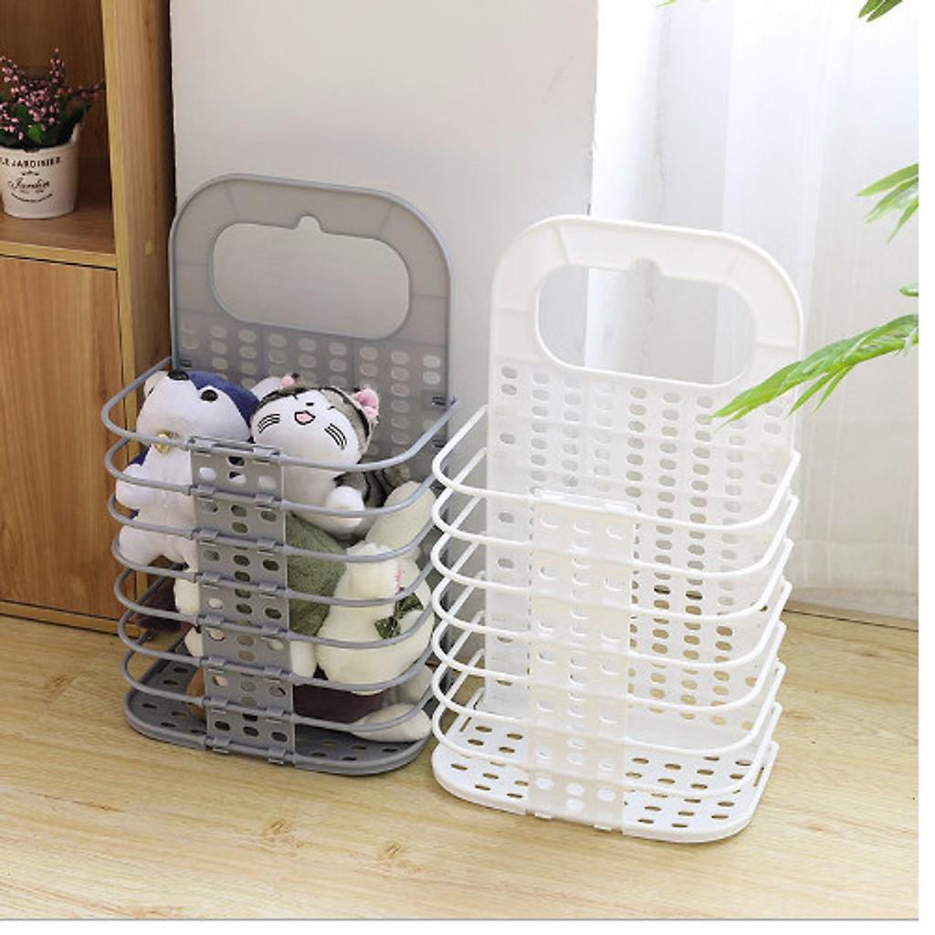 Rổ treo quần áo xếp gọn, giỏ treo đồ đa năng tặng kèm miếng dán hút chân không chắc chắn