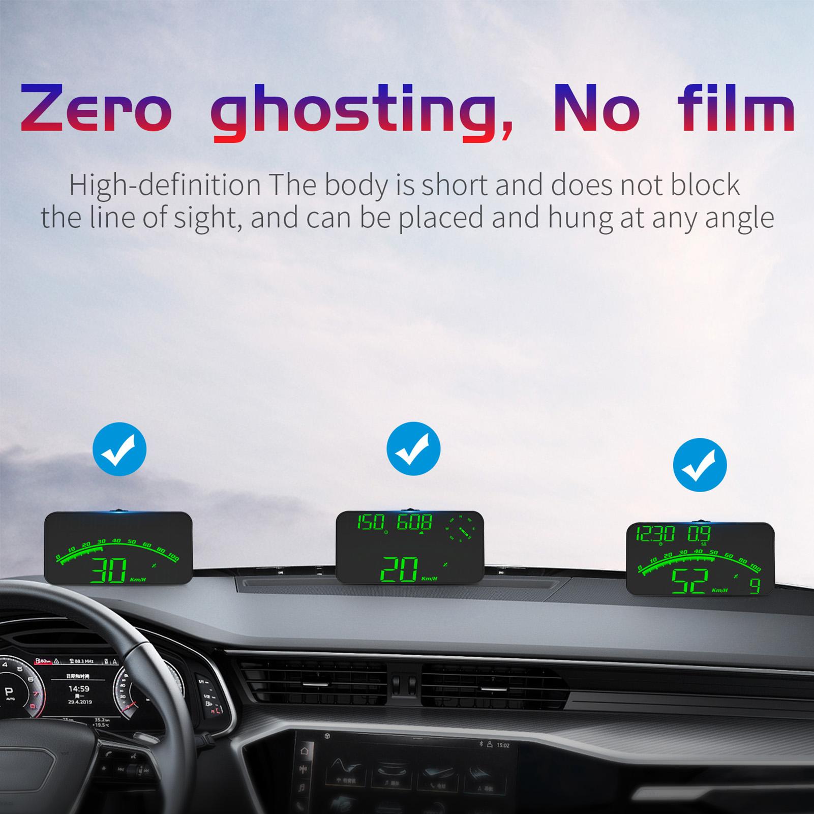 Car HUD 5.5 inch Head-up Display Windshield Projector Digital Vehicle Speedometer Dual System Display Overspeed Alarm