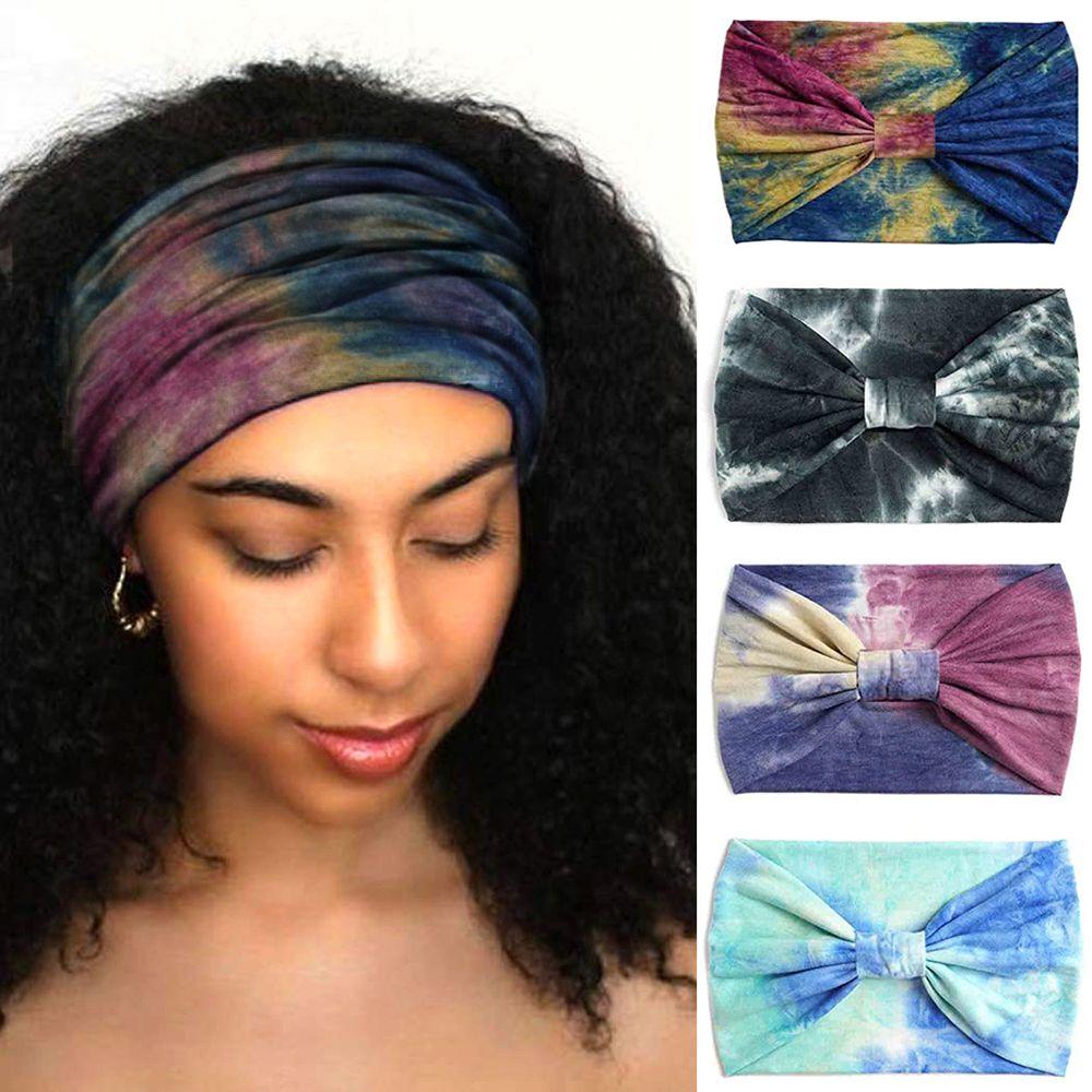 2022 Thời trang cà vạt Dye Băng đầu thắt nút Đứng đầu nữ cổ điển Turban Headwrap Girl Color: 8