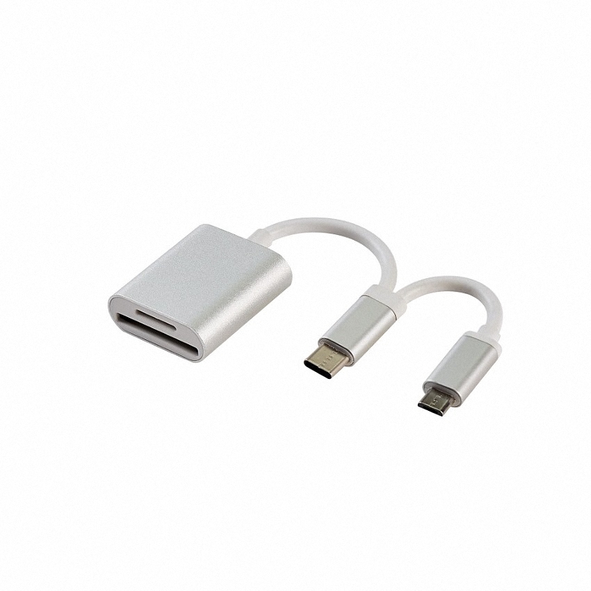 Đầu đọc thẻ SD, TF OTG TYPE C + MICRO USB - Hàng nhập khẩu