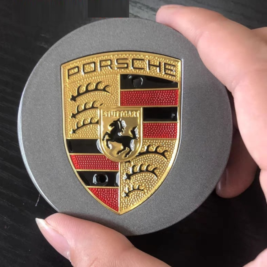 Logo chụp mâm, ốp lazang bánh xe ô tô Poscher đường kính 75mm và 65mm