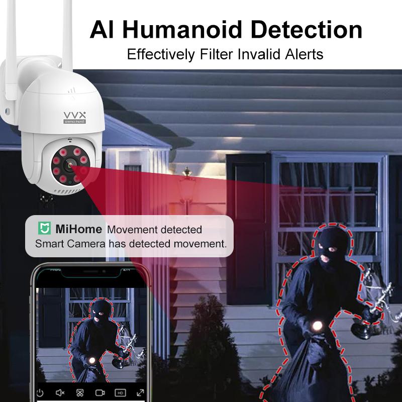 Xiaovv Camera ngoài trời 2K Pro 1296p HD Webcam 360 IP Giám sát bảo mật ip