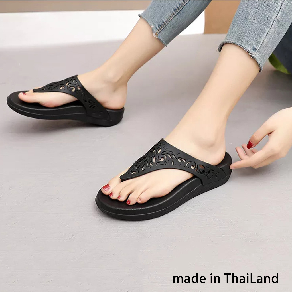 Dép Thái Lan nữ xỏ ngón đế xuồng 3cm, siêu nhẹ mềm êm chân chống trơn trượt