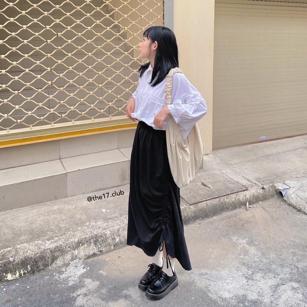 SUZUKO SKIRT The 17 Club - Chân váy rút dây lệch tà
