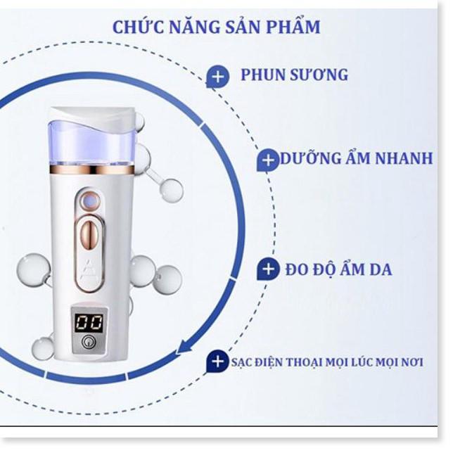 Máy xịt khoáng xông mặt nano có đo độ ẩm da