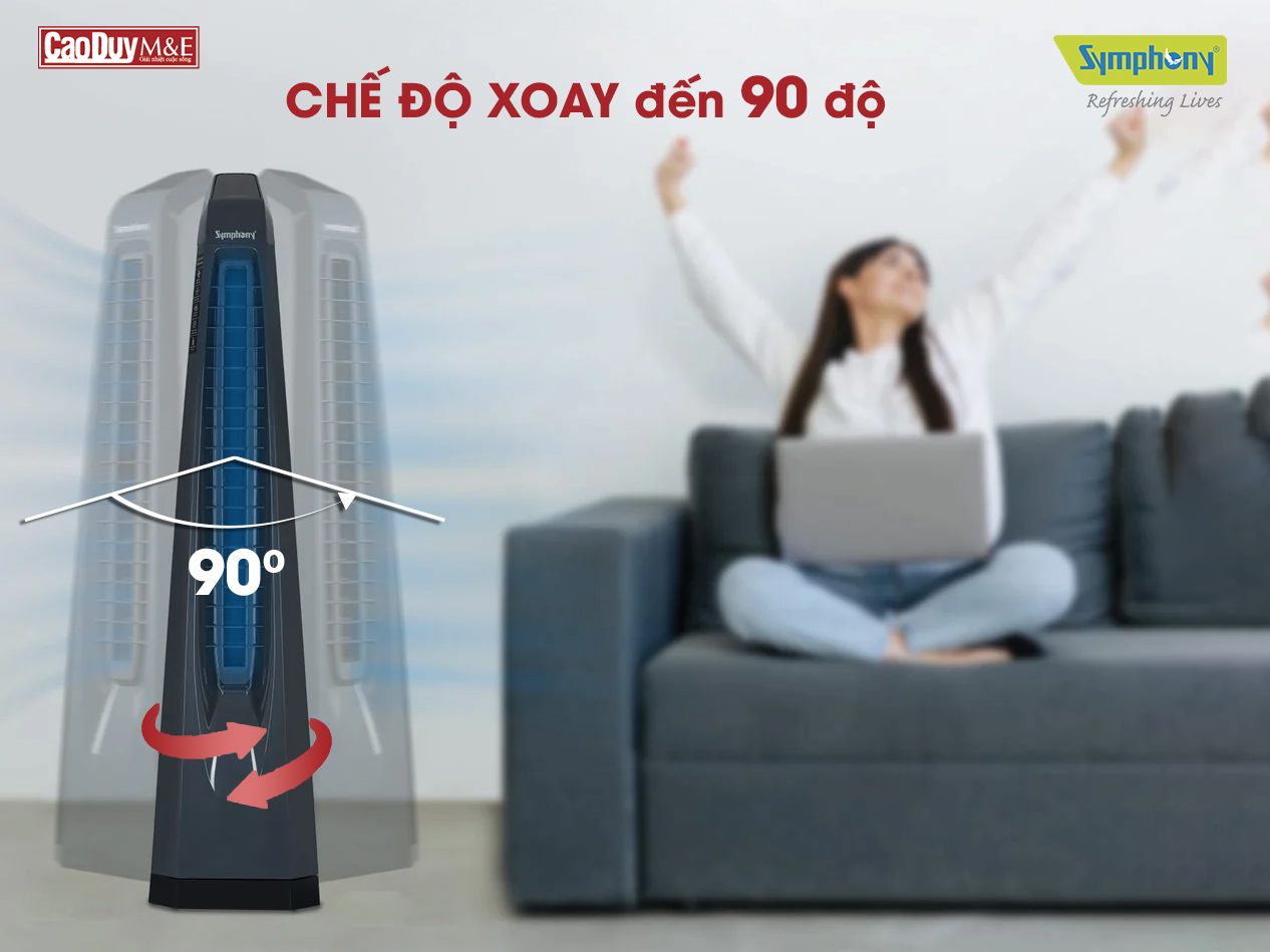 Quạt tháp cao cấp SYMPHONY SPN-23W màu trắng - Hàng chính hãng