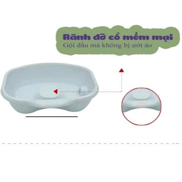Chậu Gội Đầu Tại Nhà, Tại Giường Cho Người Già, Người Bệnh, Trẻ Em, Bà Bầu MÀU XANH