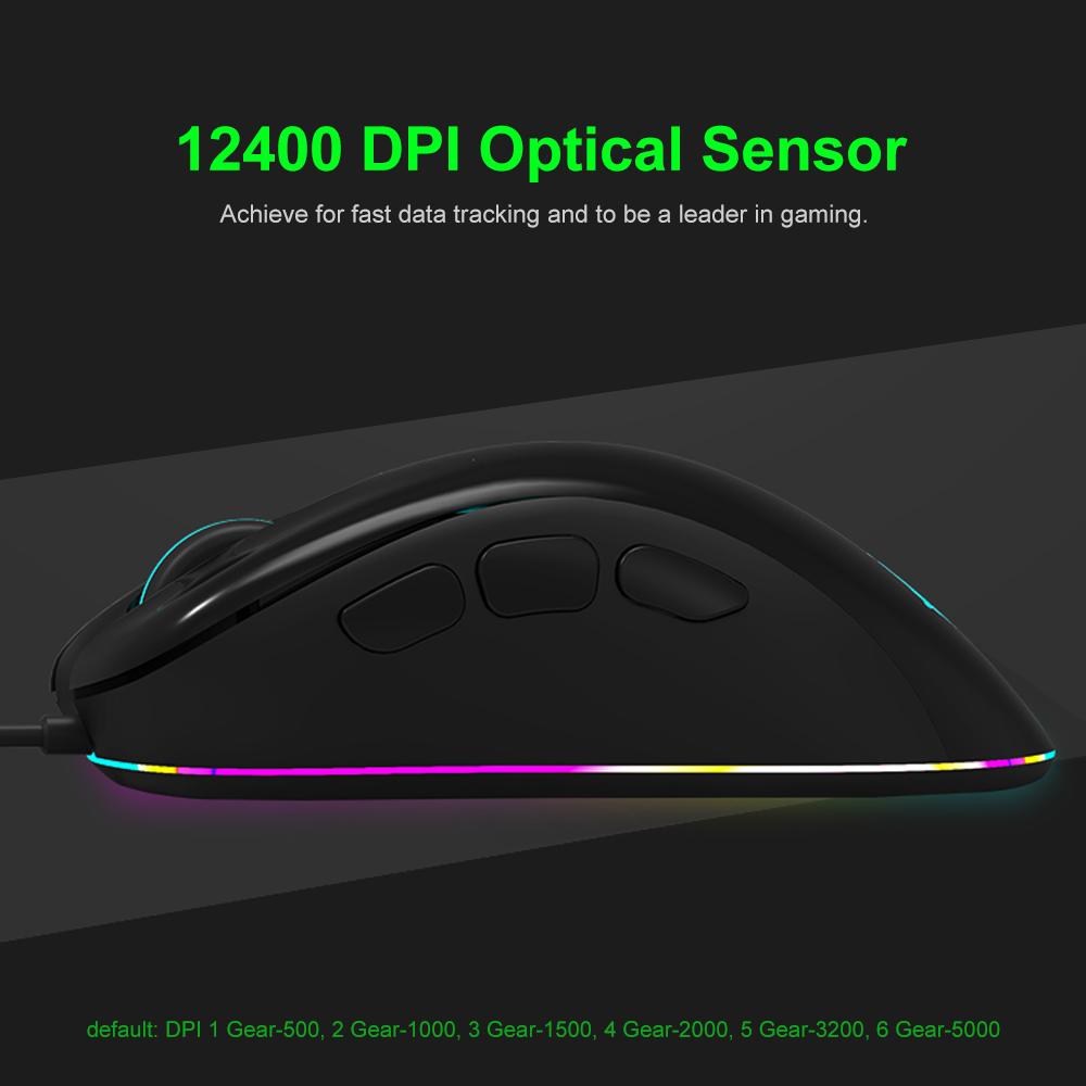 Chuột chơi game có dây MAGIC-REFINER MG10 RGB Light. Chuột chơi game chuyên nghiệp 12400DPI