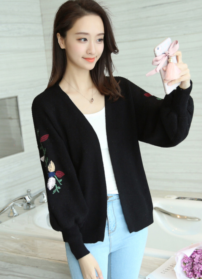 Áo Len Nữ Họa Tiết Hoa ALNO22 MayBlue Mẫu Cardigan Thời Trang Hàn Quốc