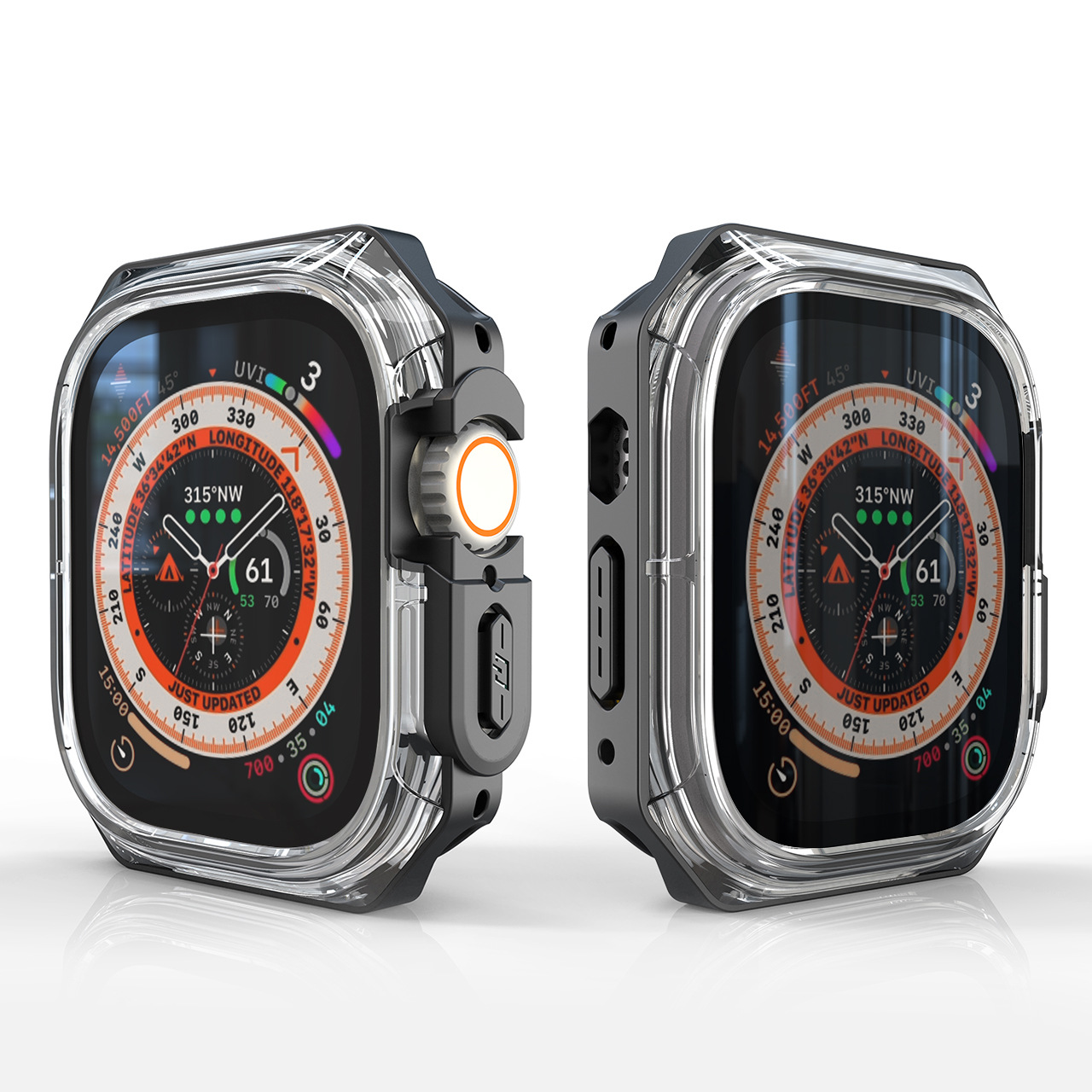 Ốp Case Viền PC Trong Suốt cho Apple Watch Ultra 1/2 49mm - Hàng Chính Hãng