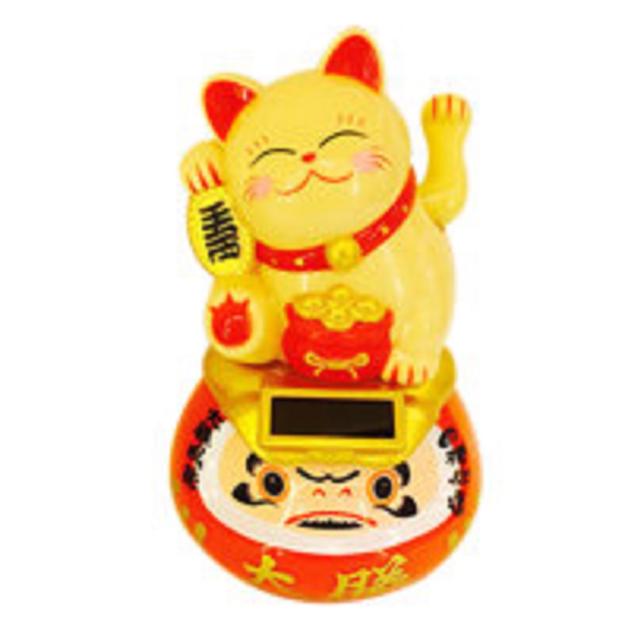 Mèo Thần Tài nhựa Daruma-Ước nguyện thành công 15cm