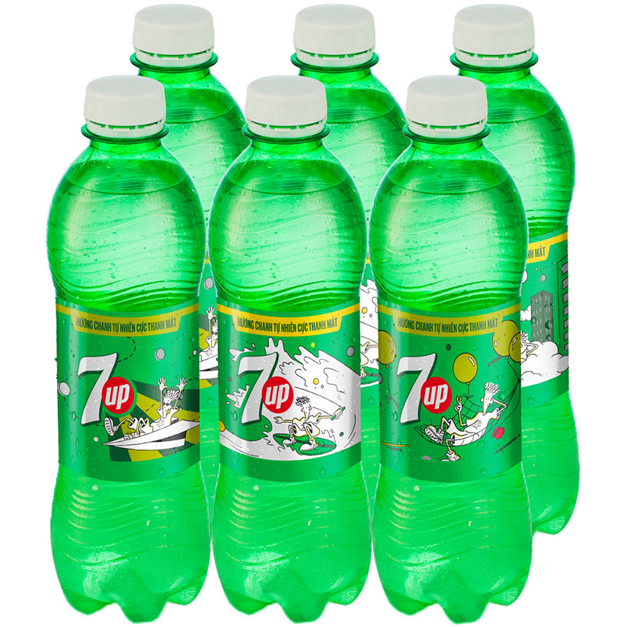 Lốc 6 Chai Nước Giải Khát 7Up (390ml/Chai)