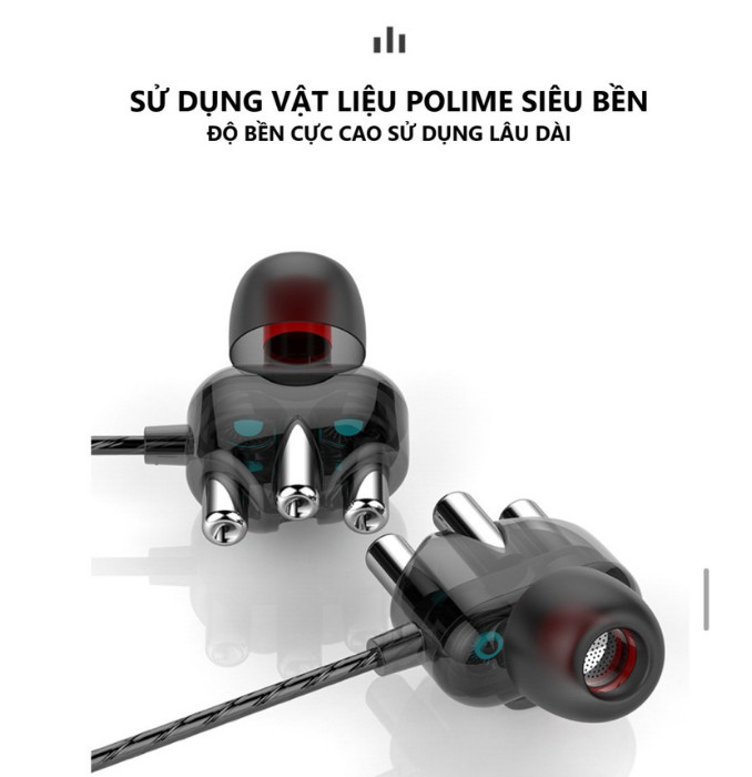 Tai Nghe Nhét Tai Chống Ồn A6 PRO Super BASS Thiết Kế Mới Âm Thanh Cực Đã - Hàng chính hãng