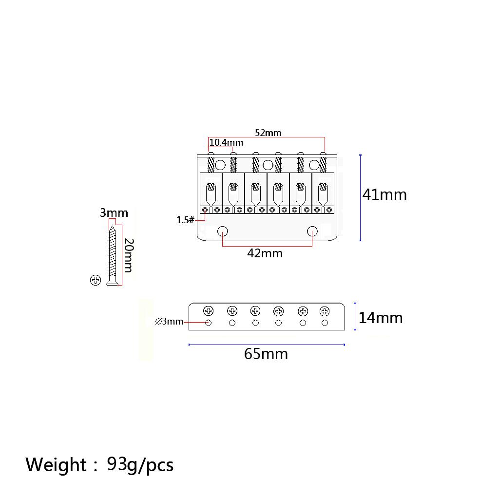 Đuôi Cứng Yên Cầu Đuôi Ốc Vít Cờ Lê cho 6 Dây Đàn Guitar Điện