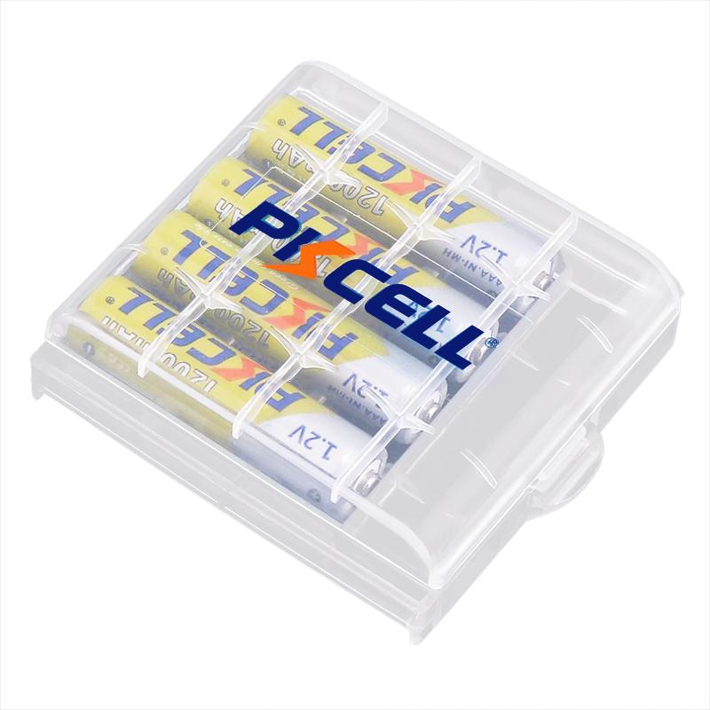 5 Chiếc PKCELL Hộp Pin Ốp Lưng Giá Đỡ Hộp Bảo Quản 4 Khe Cắm Cho Cả Pin AA AAA Nhựa Trắng