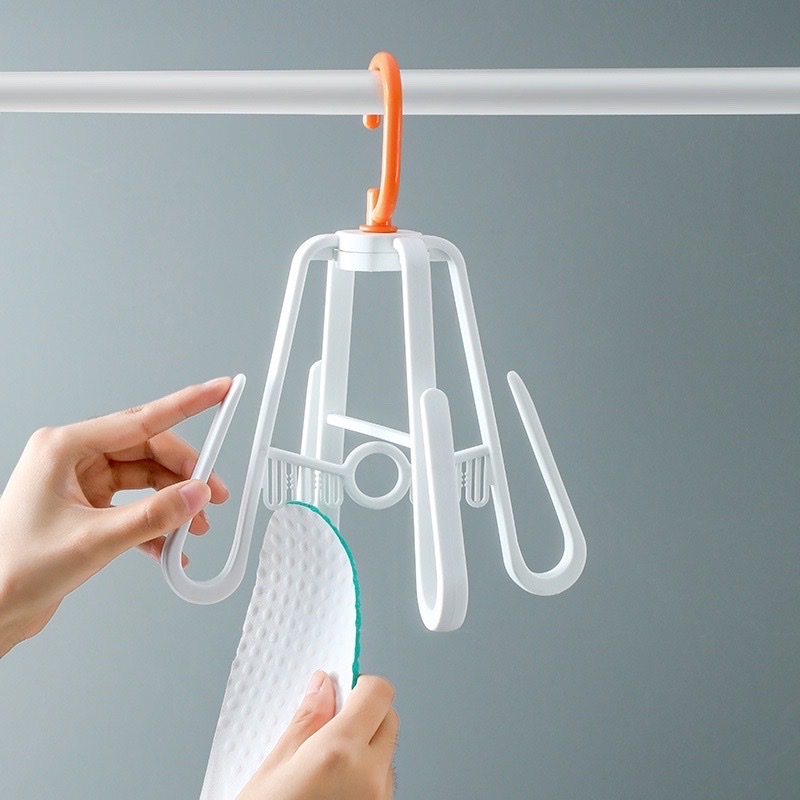 Set 2 móc treo phơi giày dép thông minh đầu xoay 360 độ , xếp gọn tiện lợi khả năng chịu lực cao , phơi được nhiều đồ mà không chiếm diện tích , mau khô ráo nước tiện lợi
