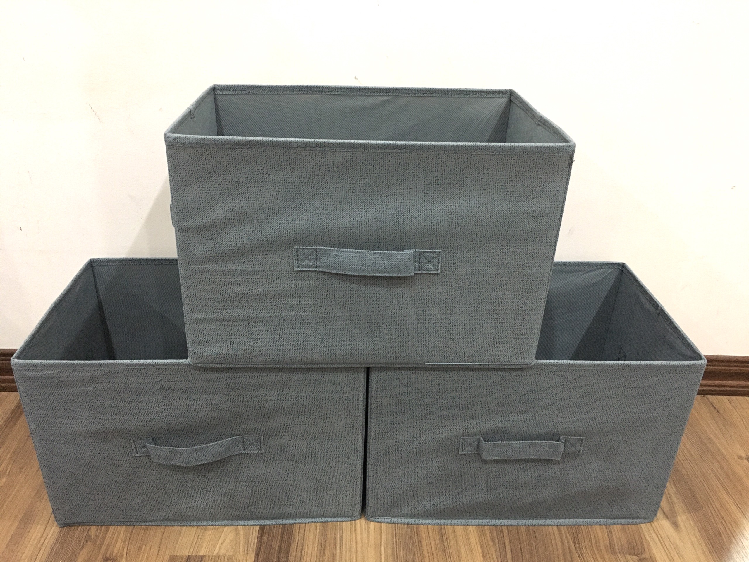 Sét 3 giỏ đựng quần áo Việt Nam phong cách Nhật size max (Storage Box) - Ghi