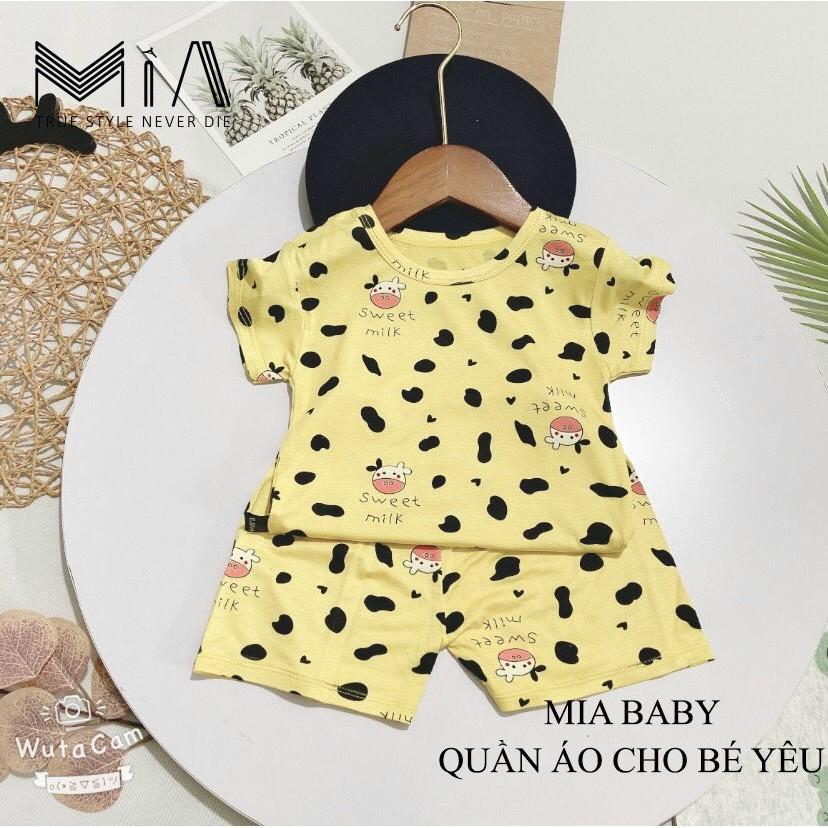 Bộ Cộc Thun lạnh Kwoo Họa Tiết Bò Sữa cho Bé Trai, Bé Gái M16 - Mia Baby